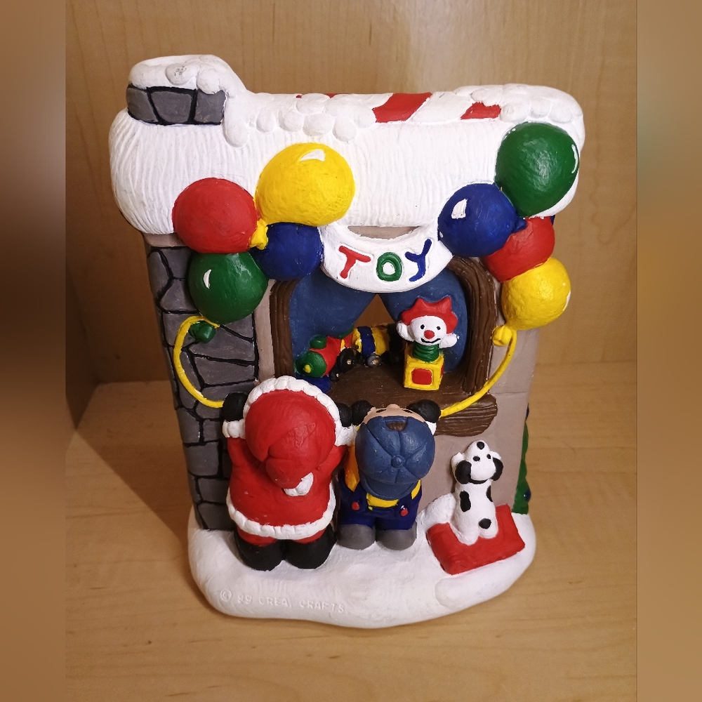 Ceramic Crea Crafts Vintage Fireplace Toy Shop Christmas Themed